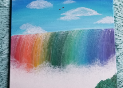 Rainbow water fall