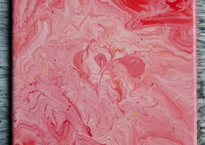 strawberry pouring painting