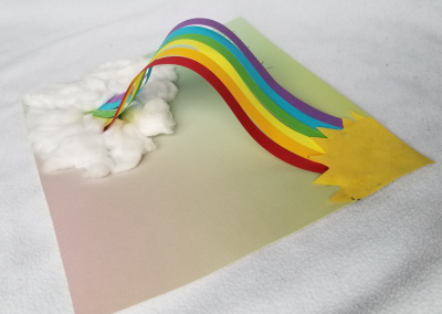 Rainbow craft with sun and cloud